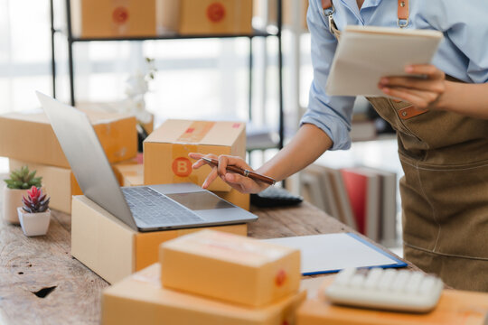 Online Business Owner Preparing Orders