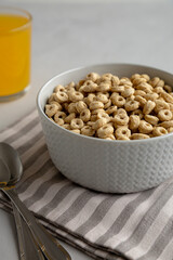 Healthy Cereals Rings with Honey for Breakfast