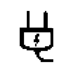 Obraz premium pixel plug electric icon