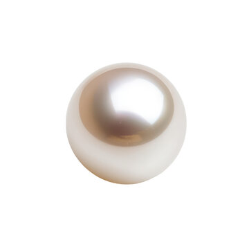 Natural pearl displayed against a white background showcasing its smooth surface and luster under bright lighting