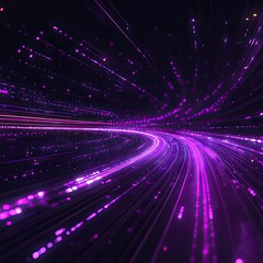 Abstract purple swirling tunnel of light