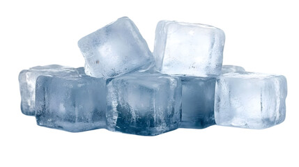 Realistic Photo Of Ice Cubes Stacked, Transparent Background
