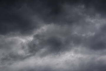 Grey stormy clouds in sky