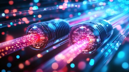 High-Speed Data Transmission: Futuristic Fiber Optics Network