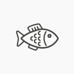 Fish, fin, shark, sea, ocean icon vector flat style isolated on grey background