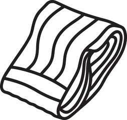 beach towel line art, black outline, vector and illustration, coloring book page line art drawing