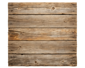 Rustic wooden plank surface with natural weathered texture on a transparent background