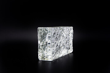 Modern Glass Blocks Isolated on Black Background for Stylish Wall Construction and Interior Design