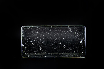Modern Glass Blocks Isolated on Black Background for Stylish Wall Construction and Interior Design