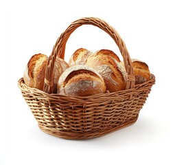 Fresh baked bread in a wicker basket (3)