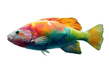 Fototapeta premium Parrotfish displaying bright and bold colors
