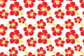 Hibiscus flower Hawaiian tropical seamless pattern. nature floral abstract back ground.