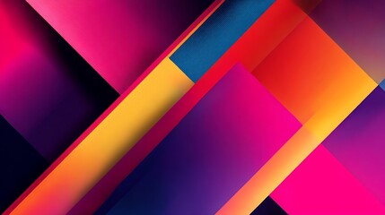 Obraz premium Abstract geometric background with vibrant color gradients and dynamic angles