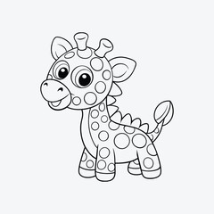 Bubble Wand Giraffe Coloring Page Vector Artwork