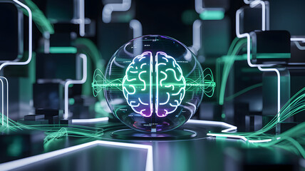 AI-metaverse, Abstract tech design featuring fiber optic cables illuminates a futuristic global network concept