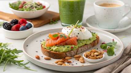 Low-Carb Ketogenic Breakfast with Avocado and Eggs