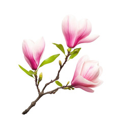 Beautiful magnolia blossoms with delicate pink petals showcase nature's elegance in springtime setting