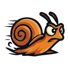 Speed snail vector logo illustration © Pro