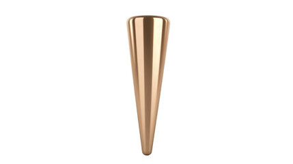 Rose Gold Conical Object 3D Illustration Isolated Transparent Background