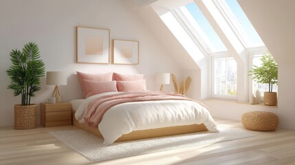 Modern Minimalist Bedroom with Cozy Decor and Natural Light