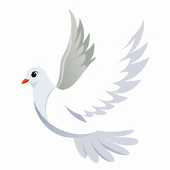 Obraz premium White dove flying gracefully against a clean background 