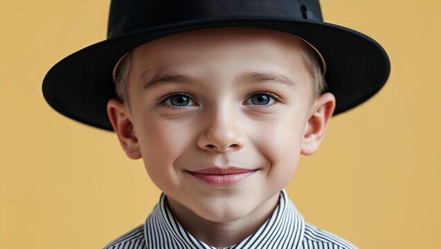 boy in hat - Powered by Adobe