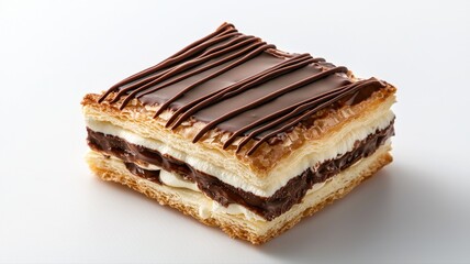 Delicious Chocolate Mille-feuille Pastry Dessert mille-feuille pastry dessert chocolate cream layers