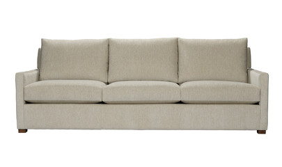 Modern three seater sofa in neutral fabric design for interior decor + clipping path. Furniture Collection. Please see some similar pictures from my portfolio.