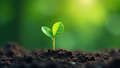 Naklejka premium Single sprout, thin stem, few leaves, bright color , color, leaf