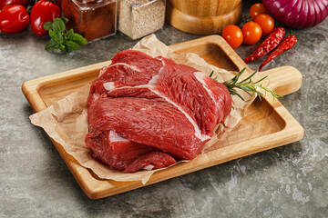 Raw beef meat piece for cooking