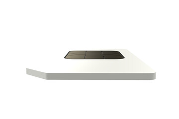 Transparent Background PNG CAD rendering realistic render of a Generic White SIM Card for Cellular Network Connectivity Standard Sized Subscriber Identity Module Card for Mobile Phones