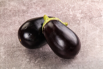 Raw ripe organic eggplant vegetable