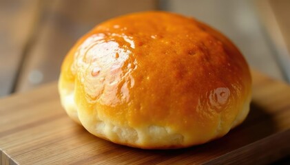 Golden brown, perfectly baked bun Soft texture, slightly glossy , carbs, baked, high resolution