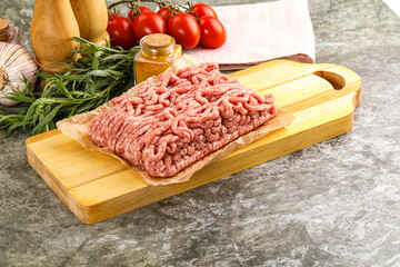 Raw uncooked red minced meat