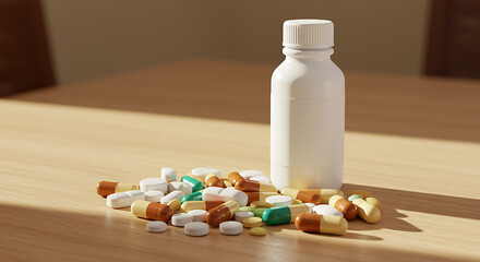 Medicines with Pills and Syrup