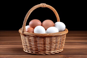 Rustic Basket of Farm Fresh Eggs.