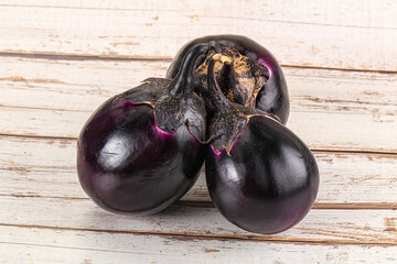 Raw violet and black eggplant