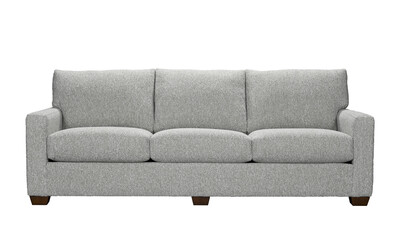 Comfortable gray fabric sofa with three cushions for living room interior + clipping path. Furniture Collection. Please see some similar pictures from my portfolio.