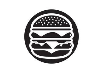 Hamburger silhouette Vector isolated on white background