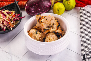 Afgani chicken kebab with white marinade