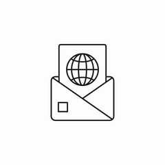international mail icon sign vector