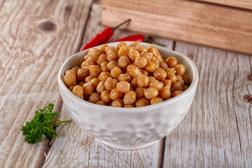 Boiled chickpea beans in the bowl