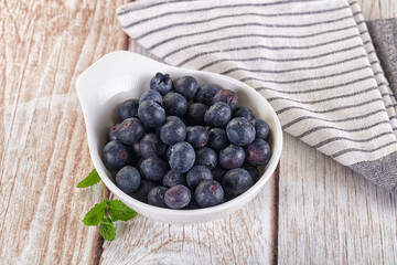 Raw ripe sweet and juicy blueberry