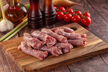 Raw chicken neck for cooking