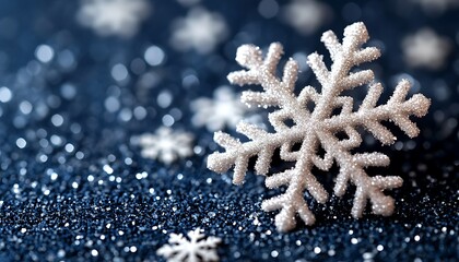 Sparkling snowflake on glitter
