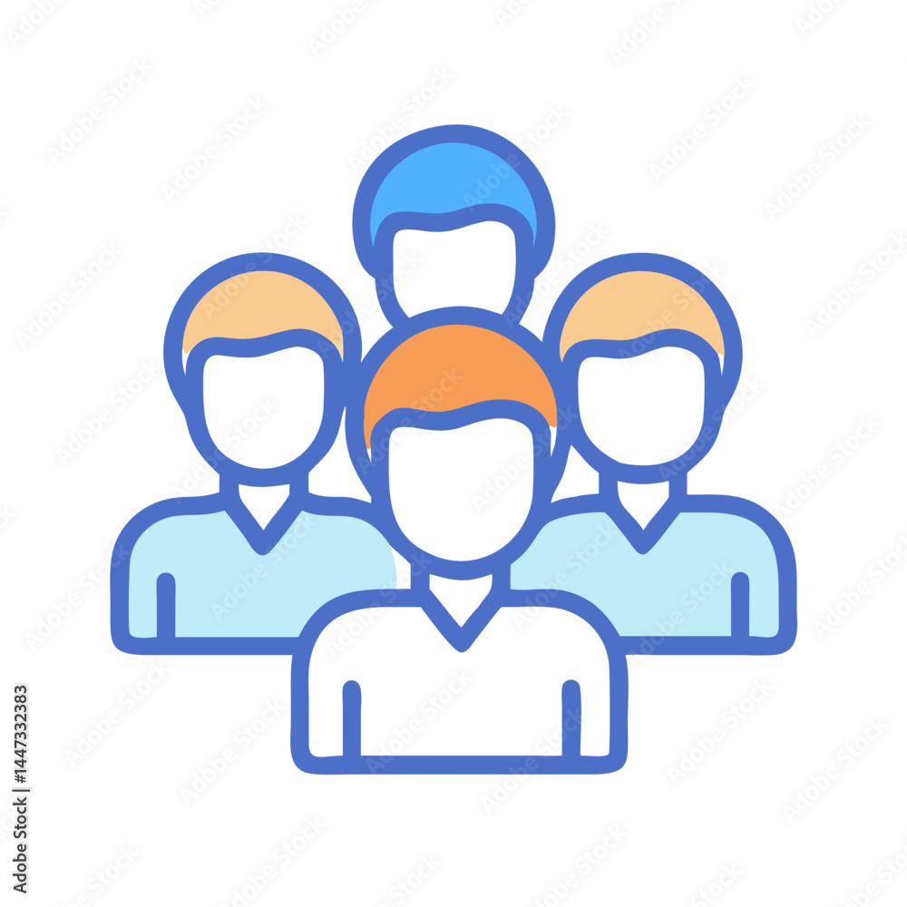 Aufkleber group of team members icon representing collaboration, workforce, and organizational unity