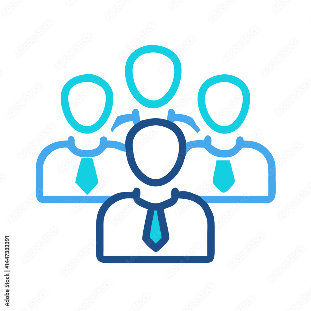 Aufkleber group of team members icon representing collaboration, workforce, and organizational unity