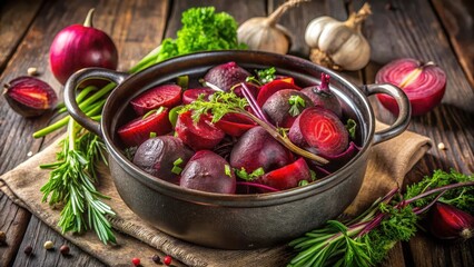 Slow-cooked beets with a savory aroma