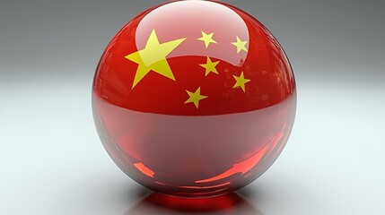 Spherical depiction of Chinese flag