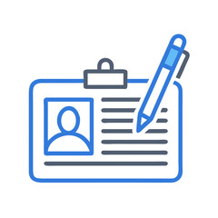 Obraz premium Identification Card with Pen Icon Representing Personal Information and Document Authorization